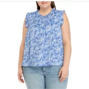 Wonderly Blue Floral Blouse